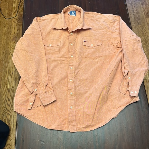 Texas Cotton peach color button down men’s shirt size XXL - Picture 1 of 5